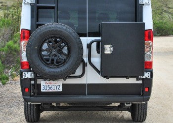 Aluminess 2014-23 Ram Promaster Rear Door Box/Tire Rack - Driver Side