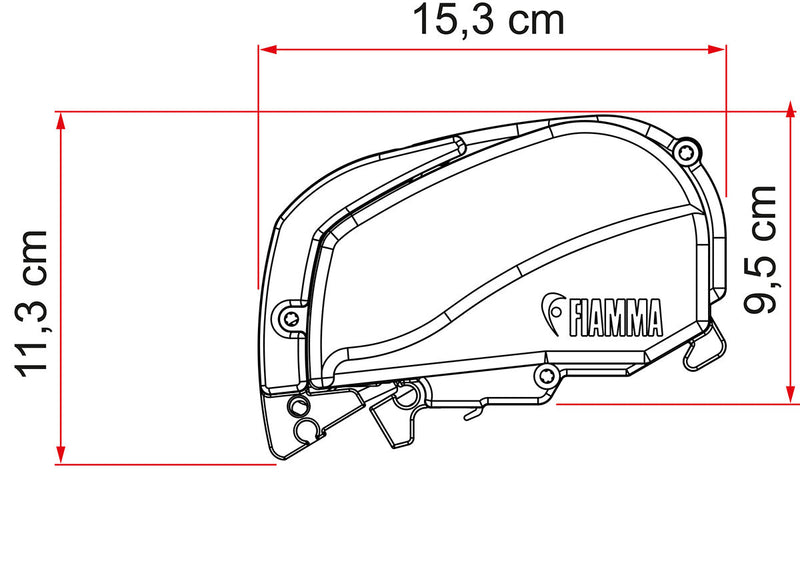 Fiamma F80S Roof Mount 10'7" (3.2m)  Deep Black case, grey fabric