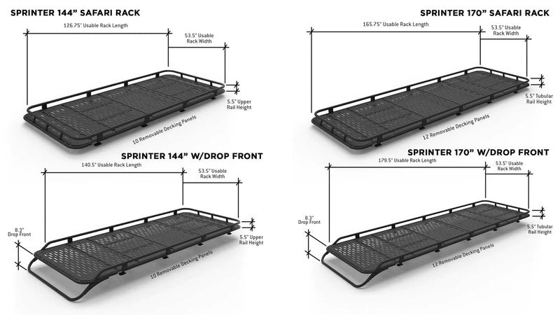 FVC SPRINTER Safari Roof Rack (2007 to 2024) FLATLINEVANCO