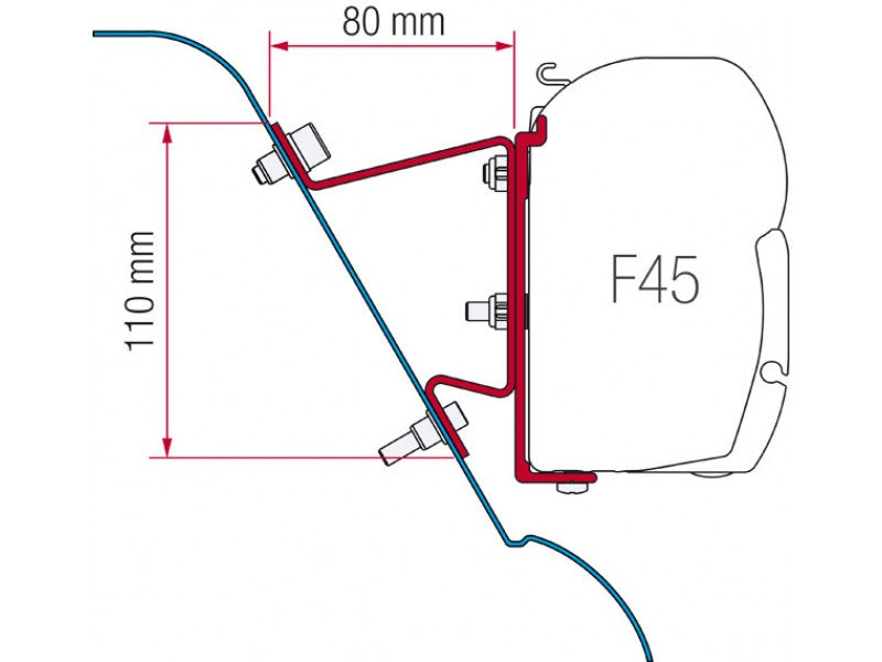 Fiamma F45S Wall (Rack) Brackets for Sprinter T1N PRE 2006