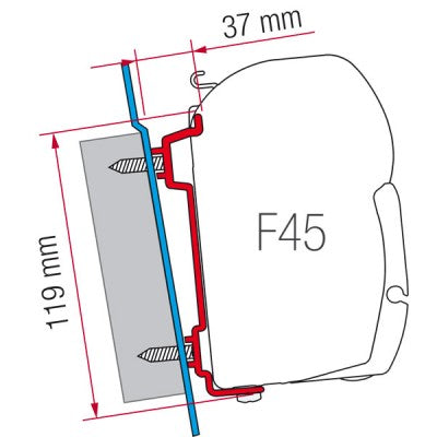 Fiamma F45S Wall (Rack) Brackets for Transit High Roof (2 Piece)