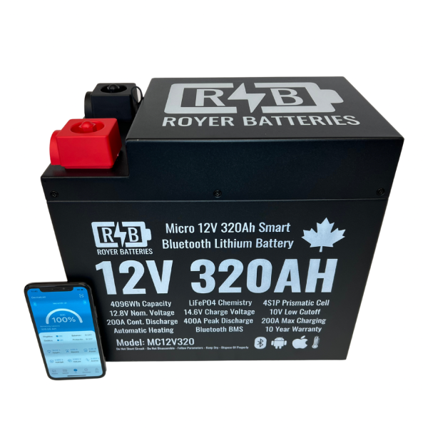 ROYER 320AH LITHIUM BATTERY LiFePO4 (4.1kWh)  **FREE CANADIAN SHIPPING**